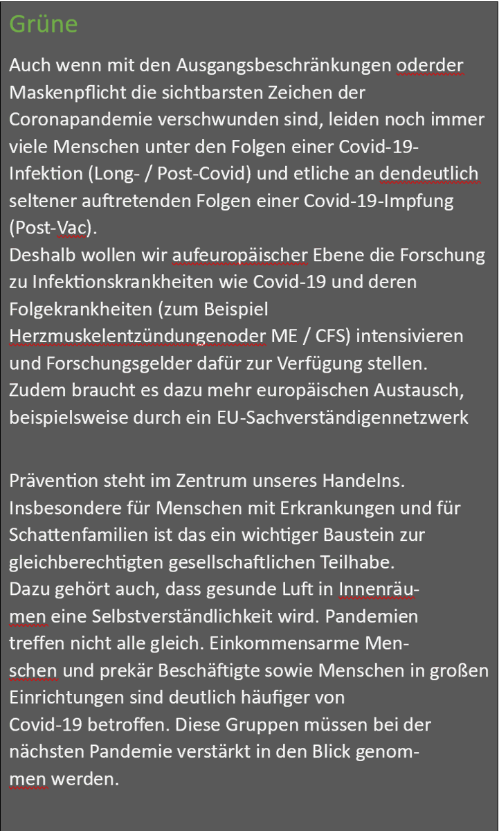 Grüne
@Die_Gruenen 

#LongCovid, #MECFS und #PostVac werden im Programm auf Seite 52 & 53  erwähnt.

cms.gruene.de/uploads/assets…

4/14