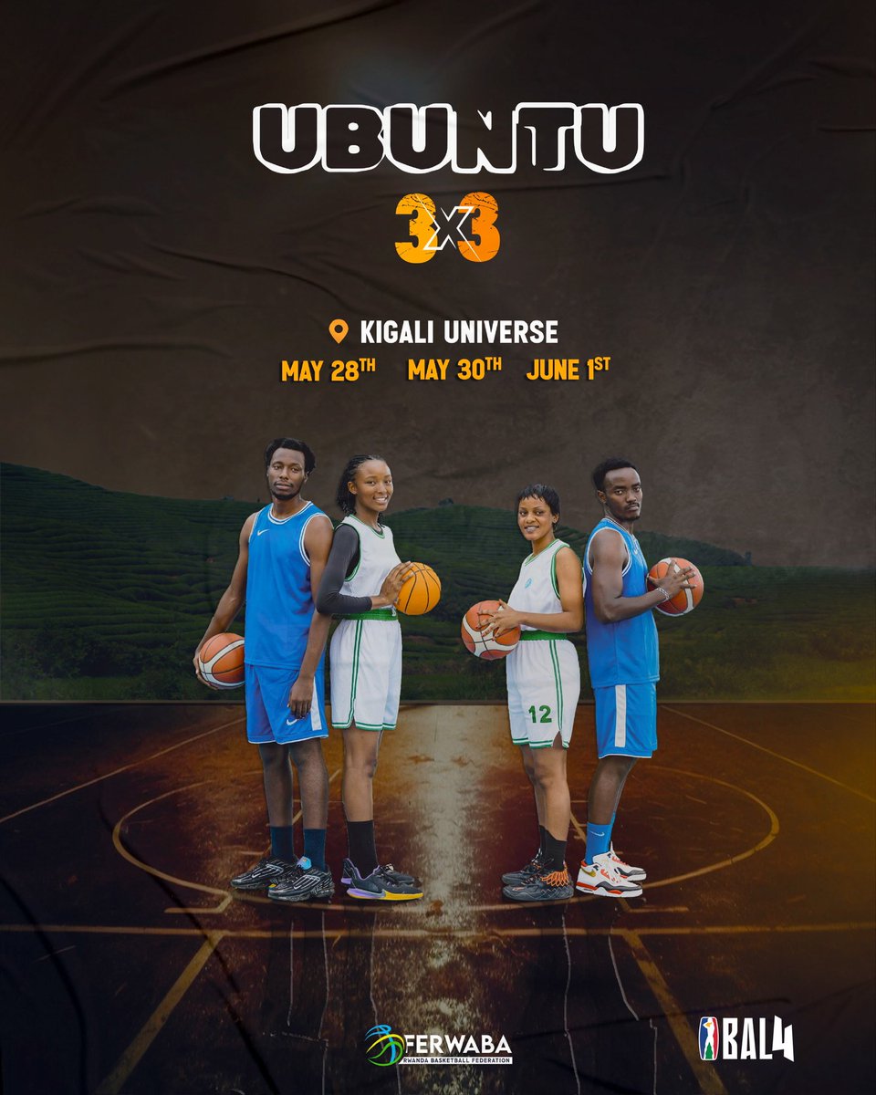 Updates on Ubuntu 3 X 3 Tournament 🚨

Tomorrow, May 28th, is free entrance at the BAL Ubuntu 3x3 Basketball Tournament! 🎟️ Tickets for upcoming dates are available through the link in our bio. Don’t miss the chance to witness the action live! 🏀 #BALUbuntu3x3 #bal #visitrwanda