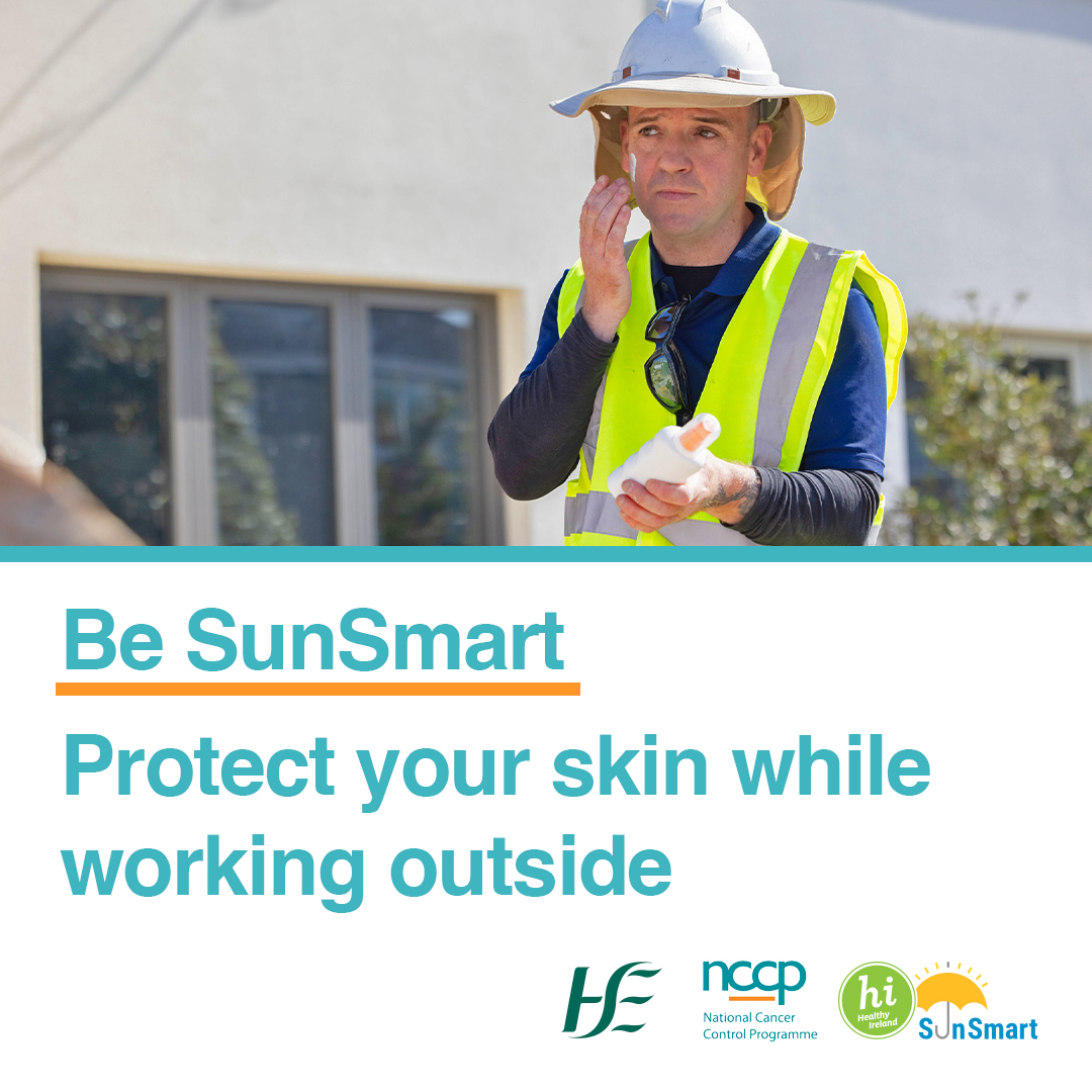 If you work outdoors, you are exposed to 2 to 3 times more UV radiation from the sun than people who work indoors, putting you at higher risk of developing skin cancer. Be #SunSmart. When working outside, cover up with long sleeves, a wide-brimmed hat or a hard hat with a brim