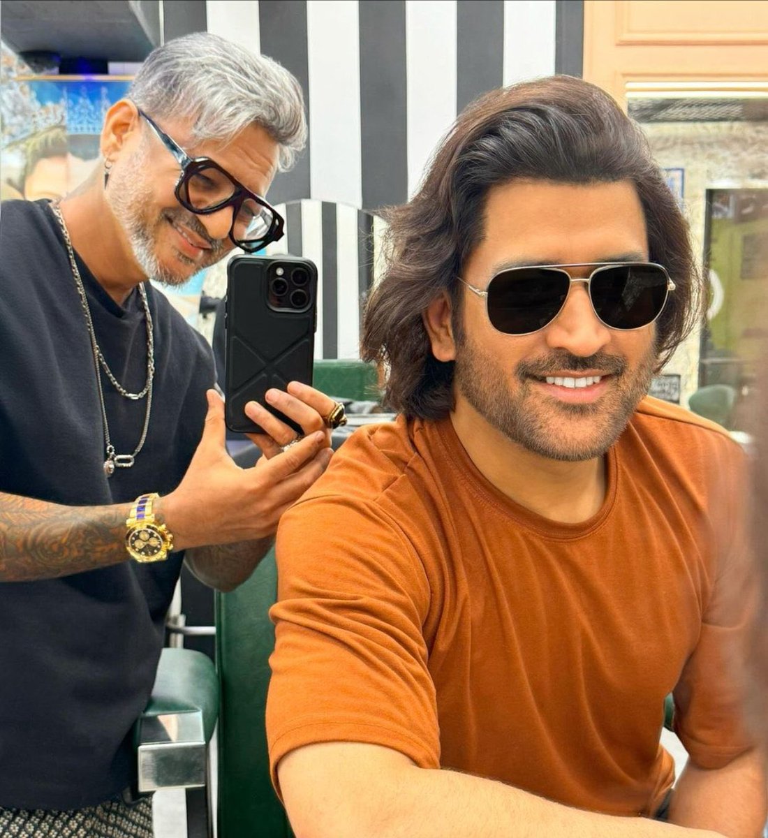 New look for THALA DHONI 😎🔥 #MSDhoni 🫰🏻❤️‍🔥