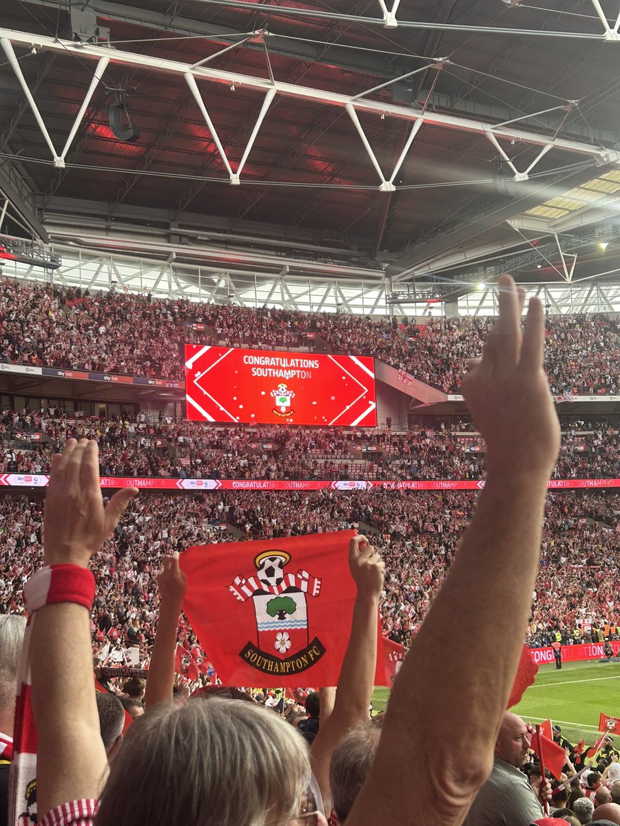 danny_b1989's tweet photo. What a day. Have no voice left. Absolutely worth it. Feels like it was a dream 😂 🔴⚪️🫶 thank you Russell you’ve restored pride in our team again. Up the fucking saints! #saintsfc https://t.co/otLJNadlJa