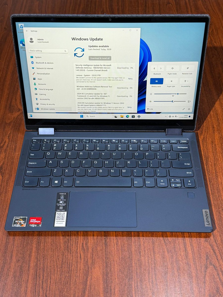 LENOVO YOGA 6 13ALC6 
13.3' FHD Touchscreen Display, 2 in 1
AMD RYZEN 7 5700U
16GB RAM 256GB SSD
Fingerprint, Backlit Keyboard
Laptop and charger only
Window 11

695k