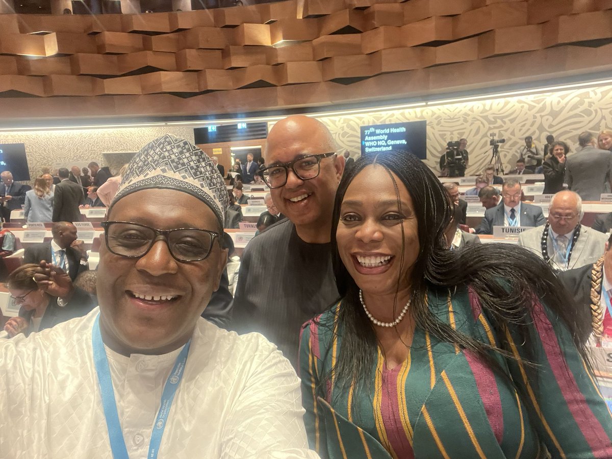 Dr. Ayoade Alakija @yodifiji.bsky.social (@yodifiji) on Twitter photo Team Nigeria π³π¬ at #WHA77 - Delighted to see my brothers Minister Muhammad Ali Pate <a href="/muhammadpate/">Muhammad Ali Pate</a> and ADG Chikwe Ihekweazu <a href="/Chikwe_I/">Chikwe Ihekweazu</a> at the opening session this morning. #HealthForAll Team Nigeria π³π¬ at #WHA77 - Delighted to see my brothers Minister Muhammad Ali Pate <a href="/muhammadpate/">Muhammad Ali Pate</a> and ADG Chikwe Ihekweazu <a href="/Chikwe_I/">Chikwe Ihekweazu</a> at the opening session this morning. #HealthForAll