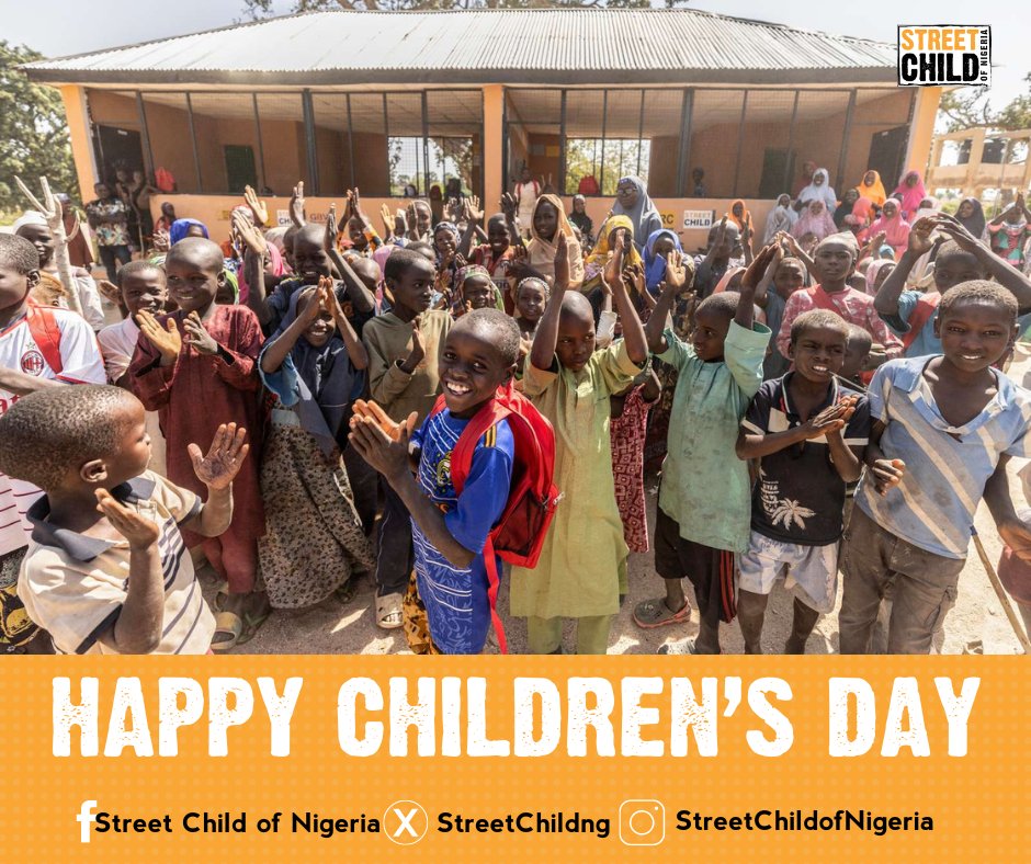 StreetChildng's tweet photo. Happy Children's Day! 

At Street Child of Nigeria, we aim to ensure every child is safe, in school, and learning. Let's work together to create a brighter future for all children, nurturing their dreams and potential.

#ChildrensDay #HappyChildrensDay #StreetChildofNigeria https://t.co/3maozOElt3