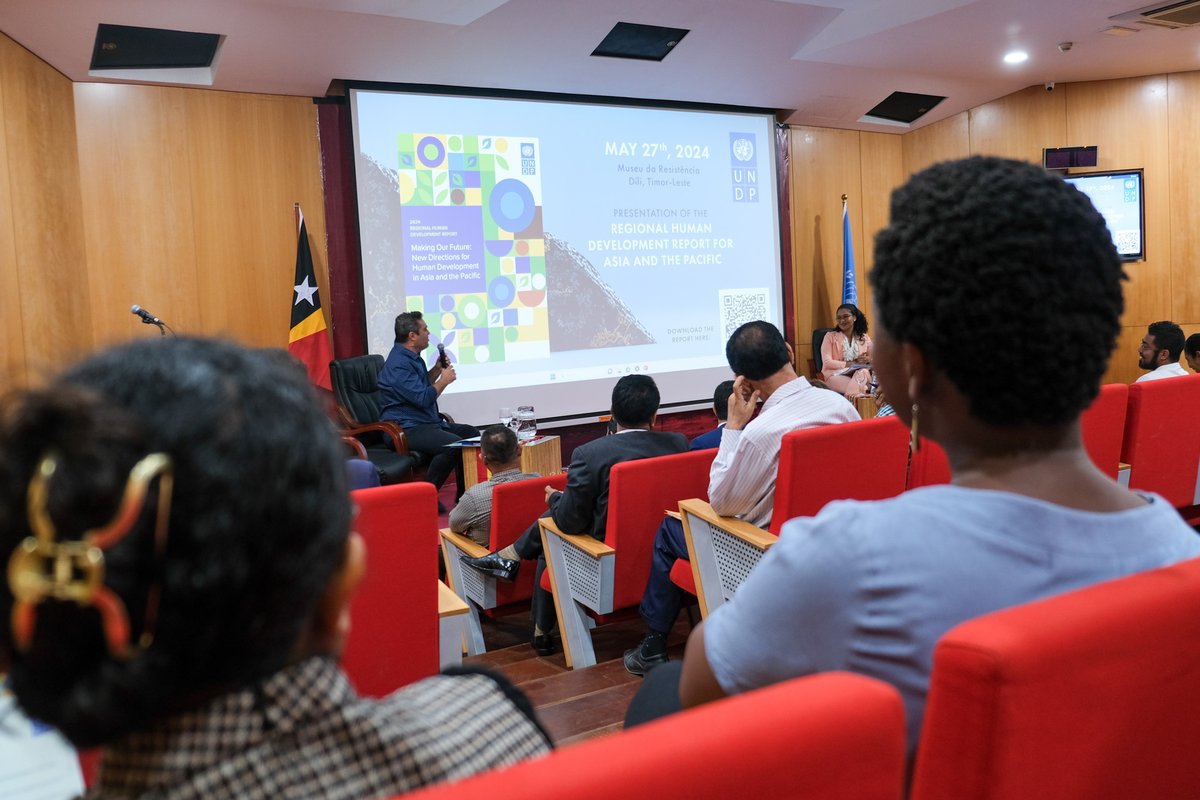UNDPTimorLeste's tweet photo. We proudly presented the 2024 Asia-Pacific Human Development Report in #TimorLeste today. The event, attended by H.E. Dr. @JoseRamosHorta1, government officials and many other key partners, highlighted the urgent need for new strategies for a resilient and inclusive future🇹🇱#RHDR https://t.co/MdjqFkf3Jt
