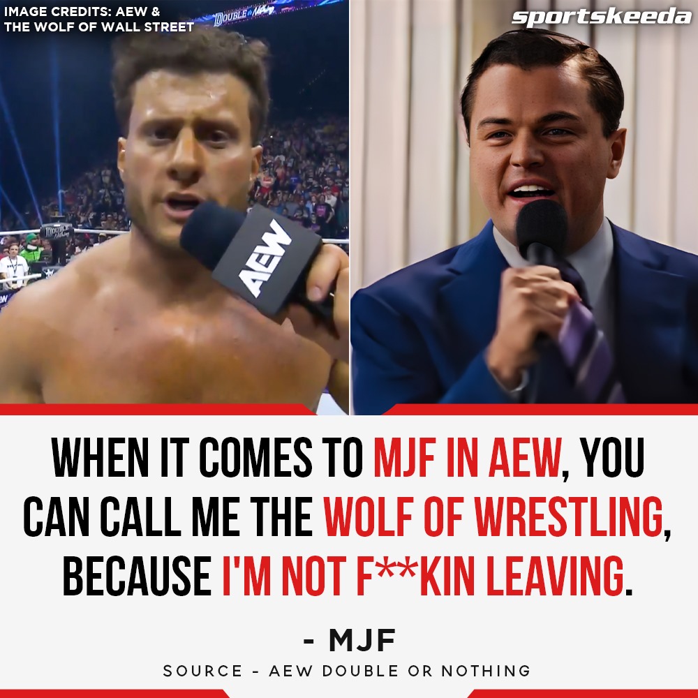 #MJF references the Wolf of Wall Street line confirming he's staying in #AEW! #AEWDoN