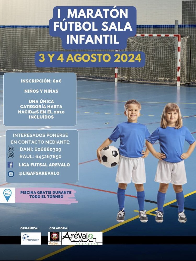 Una vez terminado <a href="/ArevaloCup/">Torneo Arevalo Cup</a> os presentamos los maratones de Futbol Sala Masculino,Femenino, Infantil ,que se van a celebrar este verano en nuestra localidad.
