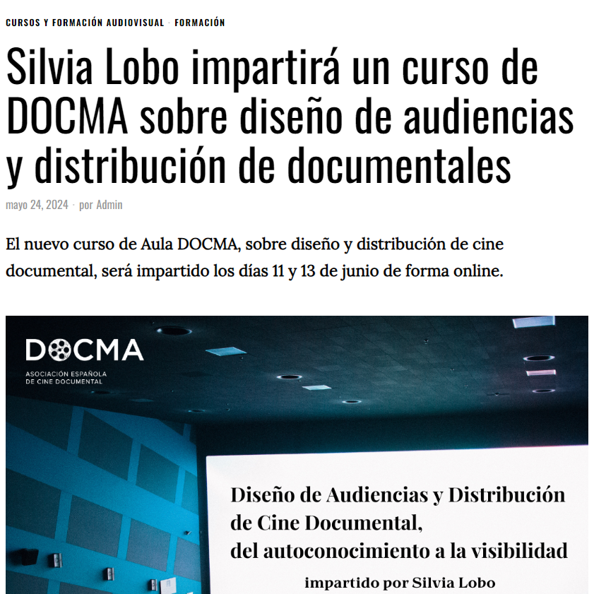 stendhalfilms's tweet photo. Todavía puedes apuntarte al curso online "Diseño de audiencias y distribución de documentales" impartido por Silvia Lobo, CEO de #StendhalFilms, en #AulaDOCMA de @a_docma.
⭐️ 11 y 13 de junio.
⭐️ Inscripciones: https://t.co/esHhOvbobU https://t.co/NjkX22VMoD