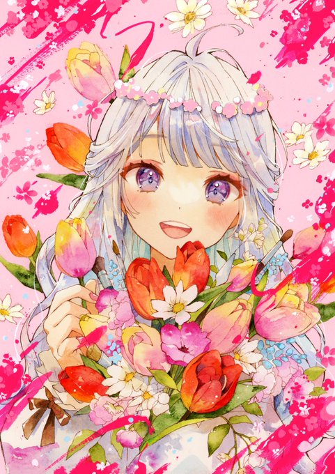 「bouquet pink flower」 illustration images(Latest)