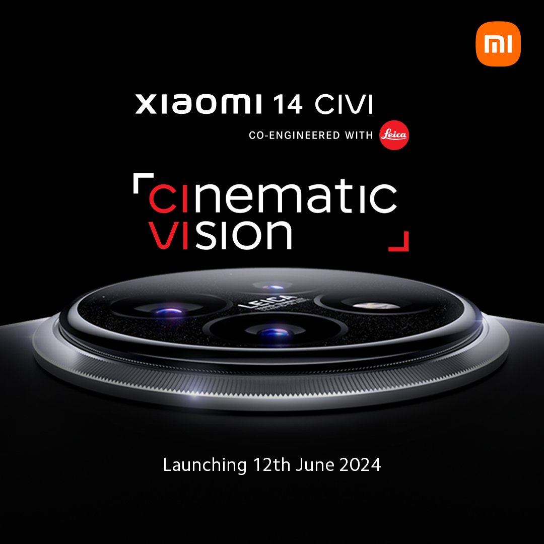 Xiaomi 14 CIVI is officially set to launch in India on 12 June 2024.