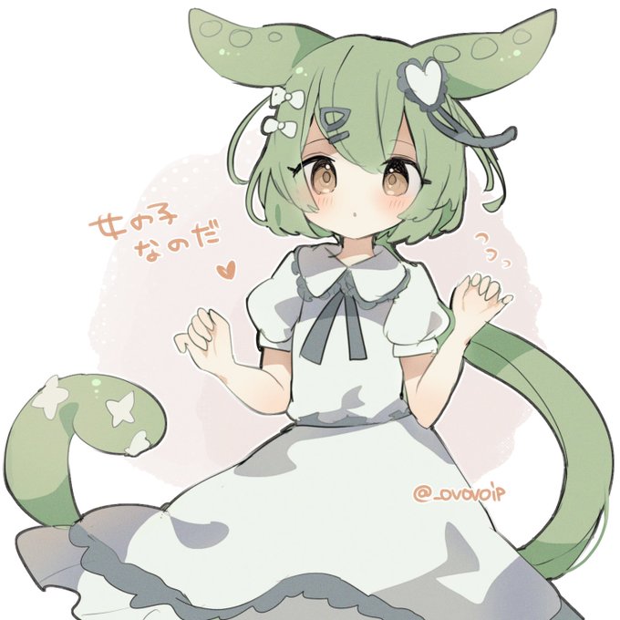 「green hair ribbon」 illustration images(Latest)