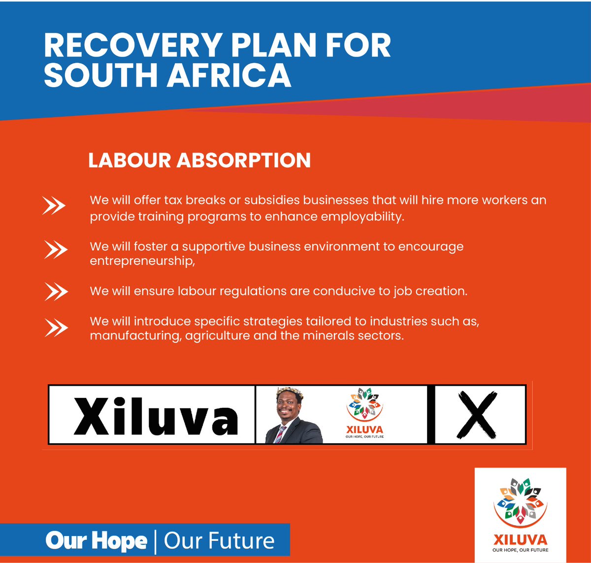 'Have you seen our Recovery Plan for 2024? If you haven't had the opportunity, please go check it out and share your thoughts with us.' #VoteXiluva #BonganiBaloyi #OurHopeOurFuture #Elections2024🇿🇦