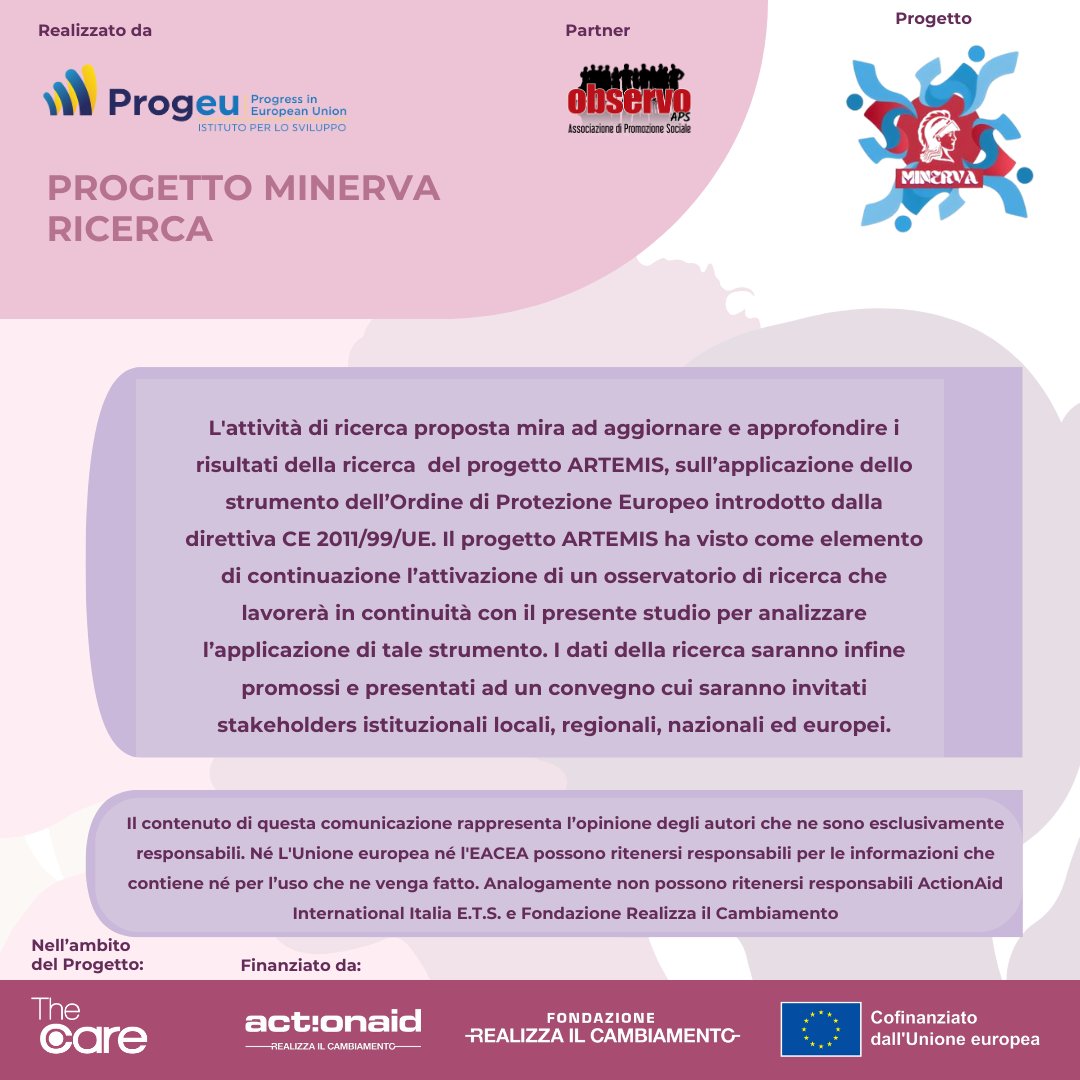 ProgeuAPS's tweet photo. Contribuisci alla nostra ricerca sulla violenza di genere.

Stiamo valutando l'efficacia dell'Ordine di Protezione Europeo e abbiamo bisogno del tuo aiuto.

Compila il questionario: https://t.co/uTcdA7H8MH

#thecare_project #Minerva #questionario #Ricerca #Partecipa #violenza https://t.co/8UXkwm9TOv