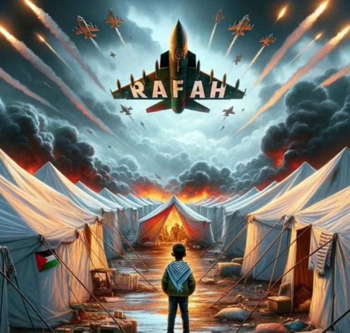 The Palestinian people are being subjected to genocide in #Rafah and the whole world is blindfolded.

Support for the Palestinian people and do not remain silent to this massacre for the sake of human dignity.

‌