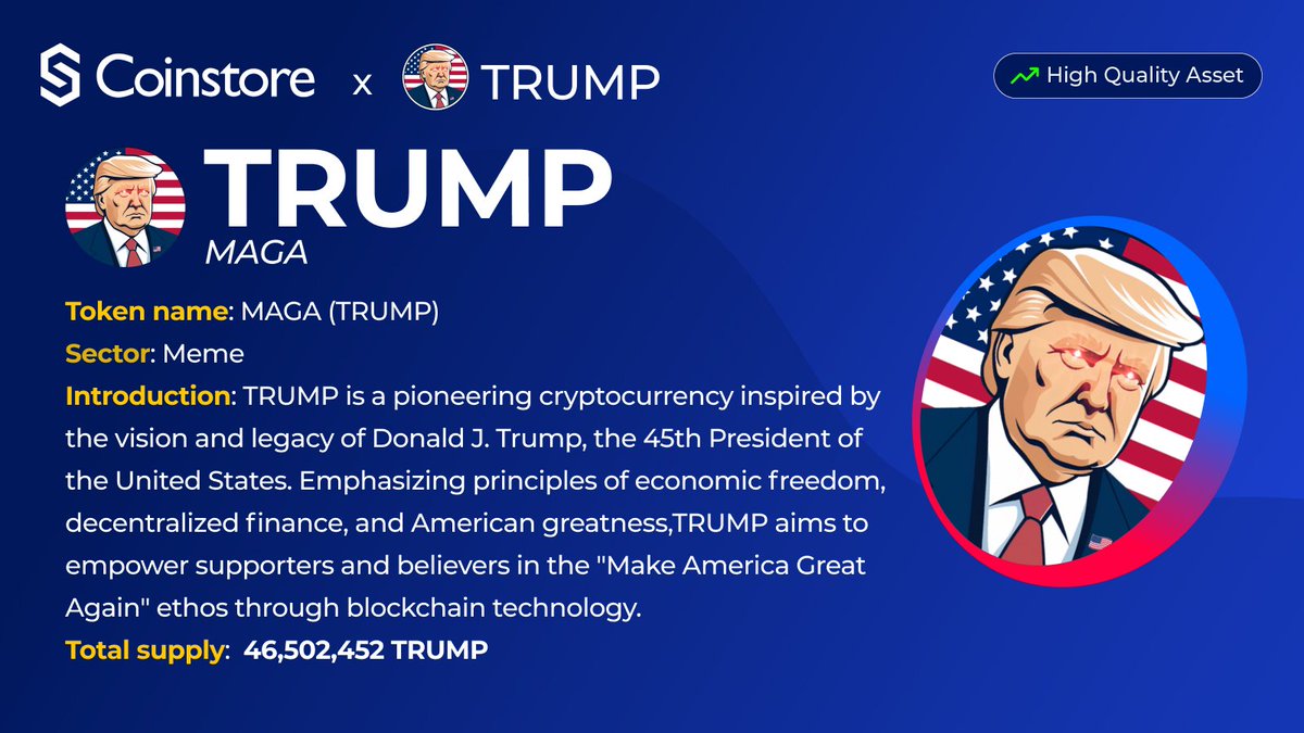 🚀 Introducing $TRUMP (MAGA) ! 🇺🇸 Inspired by Donald J. Trump, aims to  champions economic freedom and American greatness. With 