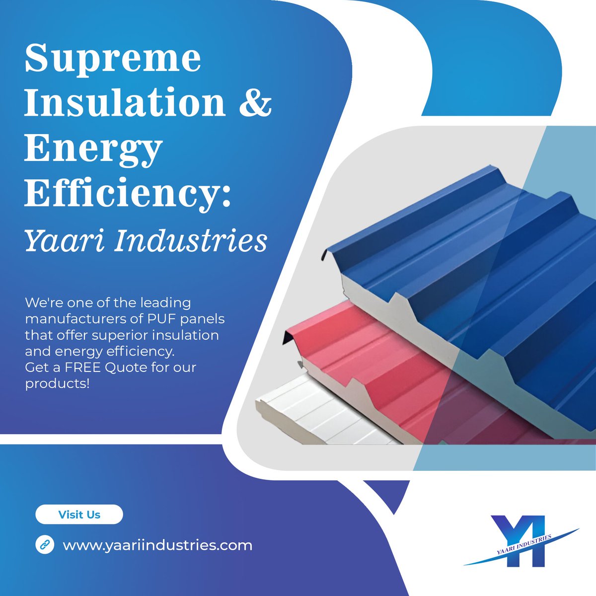 Looking to upgrade your building's insulation and energy efficiency? Look no further than Yaari Industries, a leading manufacturer of superior PUF panels! #construction #energyefficiency #insulation #PUFpanels #YaariIndustries