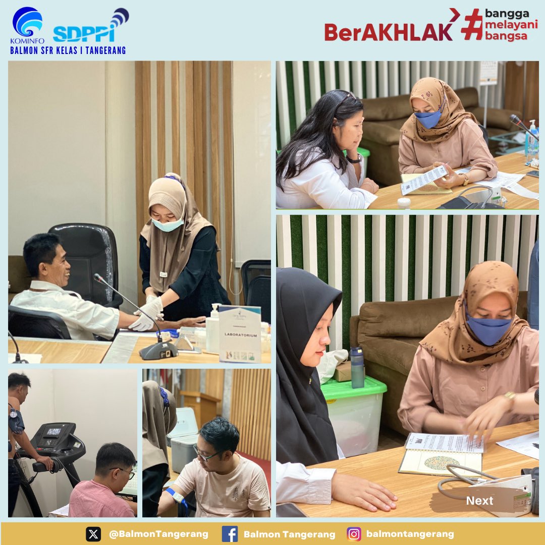 Hallo #SahabatFrekuensi

Pada hari Senin, 27 Mei 2024, untuk tetap menjaga kesehatan, Balai Monitor SFR Kelas I Tangerang baru saja melaksanakan kegiatan rutin setiap tahunnya melakukan Medical Check Up 🩺 💉

#BalmonTangerang #DitjenSDPPI #FrekuensiSatukanNegeri #MedicalCheckup