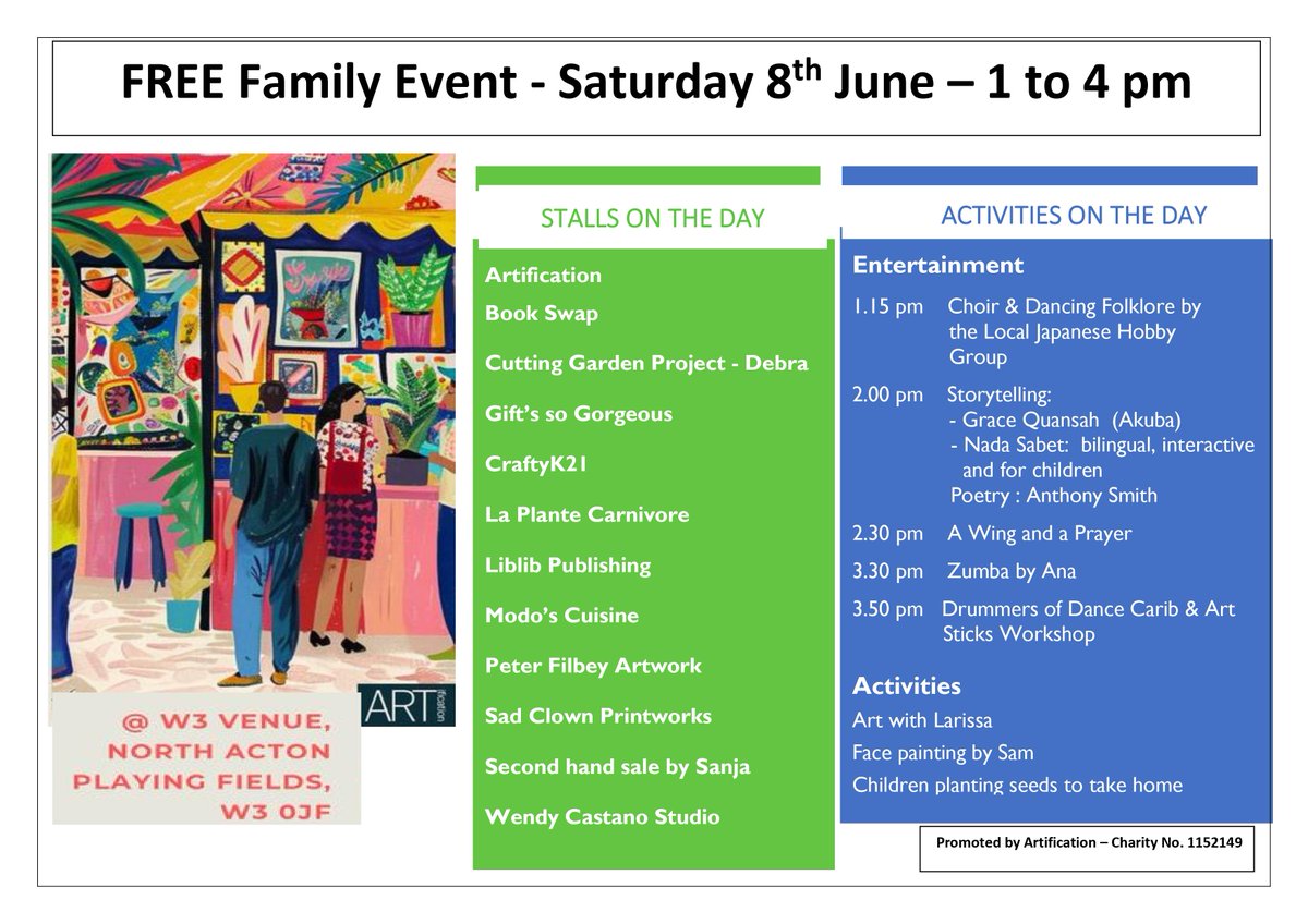 artificationuk's tweet photo. Getting better & better... The next Art & Plant Market coming soon.... Saturday 8th June from 1 pm in the W3 garden at our W3 Venue (W3 0JF) with #artificationuk https://t.co/x1AIoHDo1h