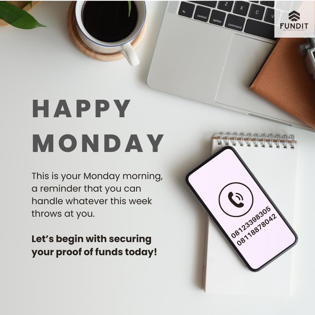 Hello Monday, Hello New Opportunities!!!
Planning to study or travel abroad? Our Proof of Funds service ensures a seamless and efficient process. Affordable, reliable, and tailored to your needs. Contact us today .
#proofoffunds #bankstatement #funds #finance