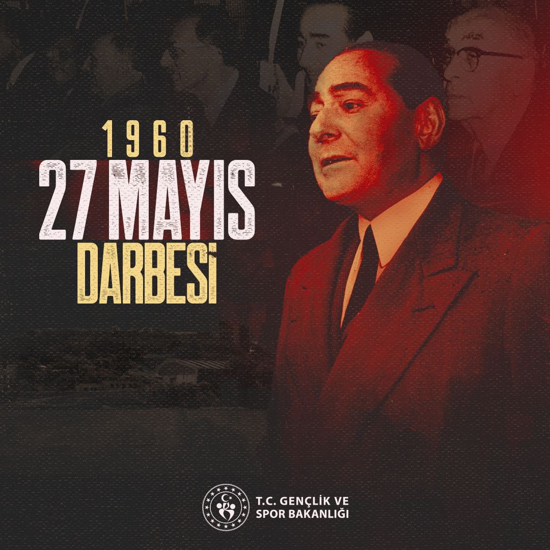 Türk siyasi tarihinin en karanlık günlerinden biri olan #27Mayıs Darbesi’nin 64. yılında merhum Adnan Menderes ve dava arkadaşlarını hayırla, rahmetle yâd ediyorum. Millet iradesinin üzerinde hiçbir güç yoktur.🇹🇷