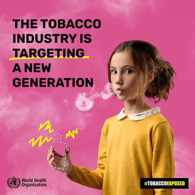 We are supporting the @WHO campaign this Friday for World No Tobacco Day 2024 as they highlight how the tobacco industry target young people with their products. Check out their campaign page: who.int/campaigns/worl… #TobaccoExposed #Vape