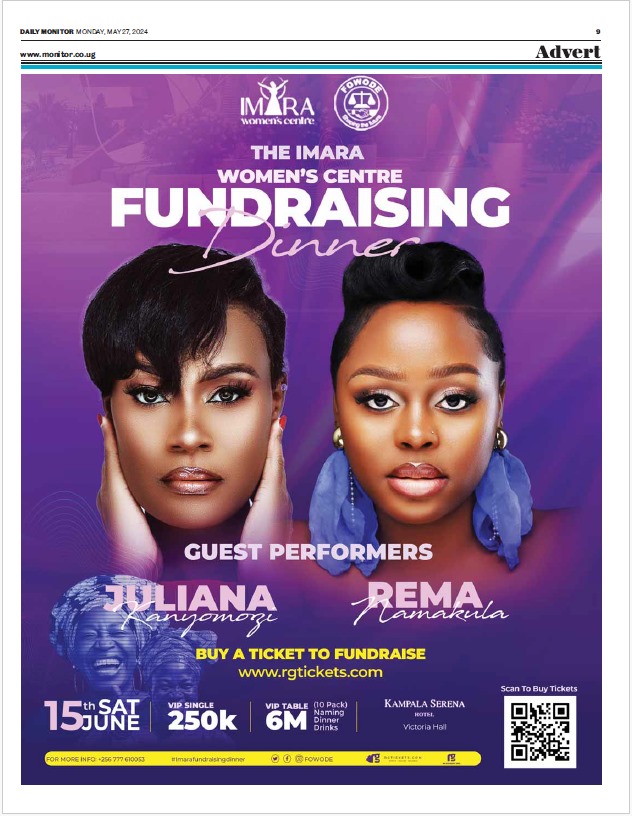 Have you read today's @DailyMonitor page 9? Check out & get full details on the upcoming #ImaraFundraisingDinner happening on 15 June. The Imara Women's Centre will be a space for women's dignity, voice & agency. Get a ticket via: bit.ly/ImaraFundraiser #ImaraFundraisingDinner