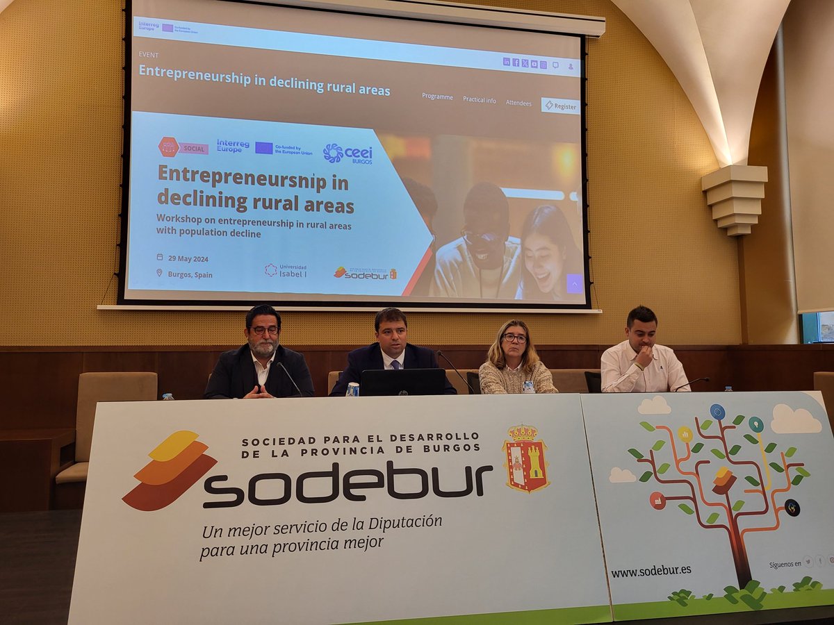 Estamos muy satisfechos de acoger en nuestra provincia el taller 🇪🇺
"Emprendimiento rural en zonas con declive demográfico” el 29 de mayo en la <a href="/ui1Universidad/">Universidad Isabel I | Tu universidad online</a> .Recibiremos 50 asistentes provenientes de 17 países europeos.Gracias <a href="/ceeiburgos/">CEEI Burgos</a>
y <a href="/interregeurope/">Interreg Europe</a> por hacerlo posible.