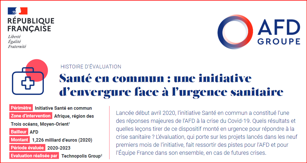 ⚕️#WHA77 | Ouverture de la 77ème Assemblée mondiale de la santé : l'occasion de découvrir l'initiative #SantéEnCommun !

Lancée en avril 2020, cette initiative a constitué l’une de nos réponses majeures à la crise du Covid-19.

🔎Zoom sur son évaluation : bit.ly/3VeJIpT