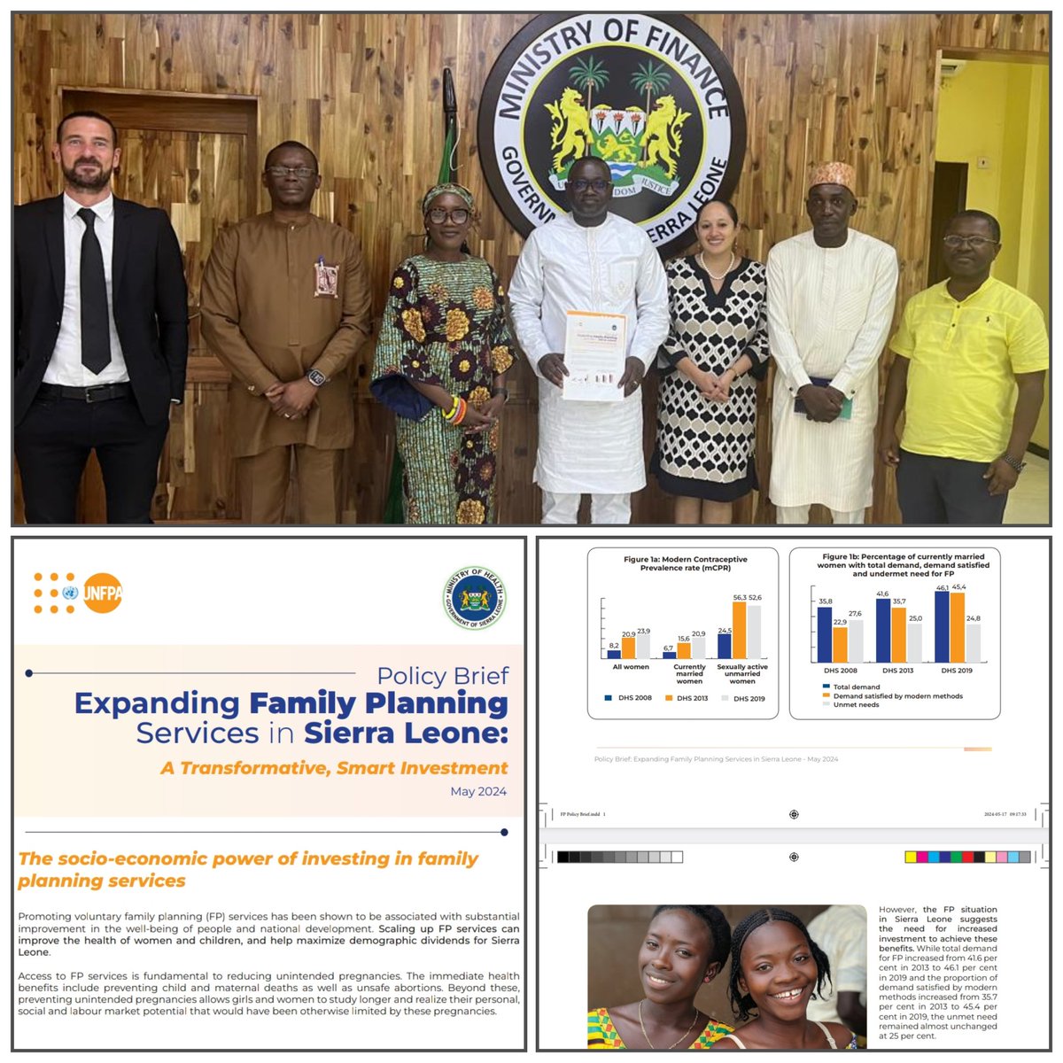 Pleased to present Investment Case for #FamilyPlanning to Hon. Minister of Finance. Developed by Ministry of Health and @UNFPA, the Investment Case shows that every $ invested in family planning in #SierraLeone can yield a 7-fold return in economic benefits.