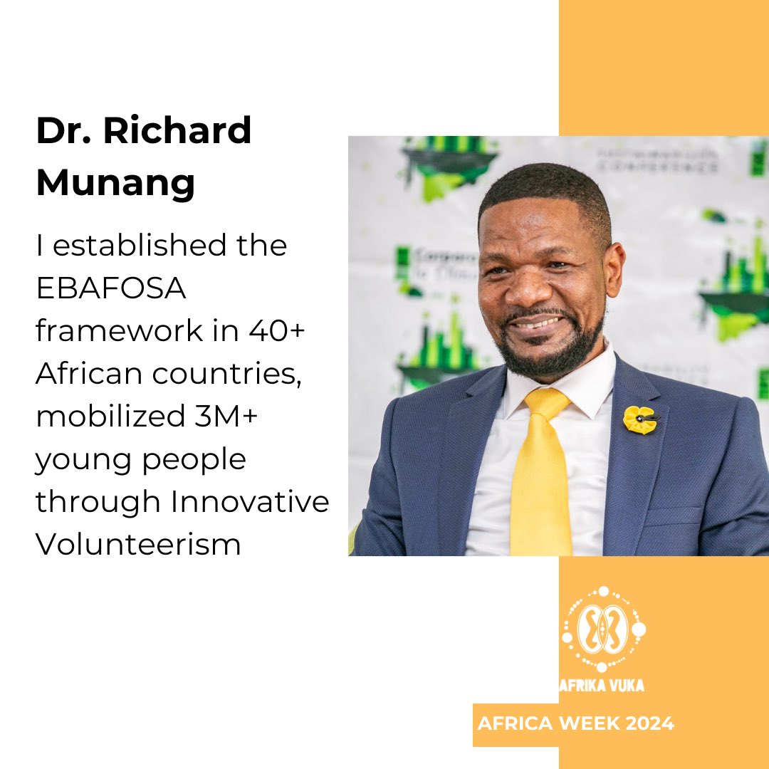 Meet Dr. Richard Munang, our #RenewableEnergy Hero! 🌍⚡ From policy to grassroots, his work across Africa drives clean energy adoption and climate resilience. Join us in celebrating his impactful contributions! Visit afrikavuka.org/re-champions/ to learn more #AfricaWeek24