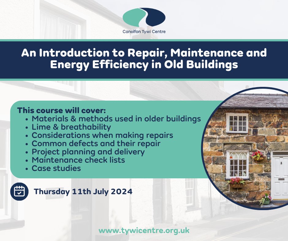 Join our free two-session course, ‘Introduction to Repair, Maintenance, and Energy Efficiency in Old Buildings’, to explore challenges and solutions for improving energy efficiency in traditional buildings! Find out more: ow.ly/Fpaz50RusYy