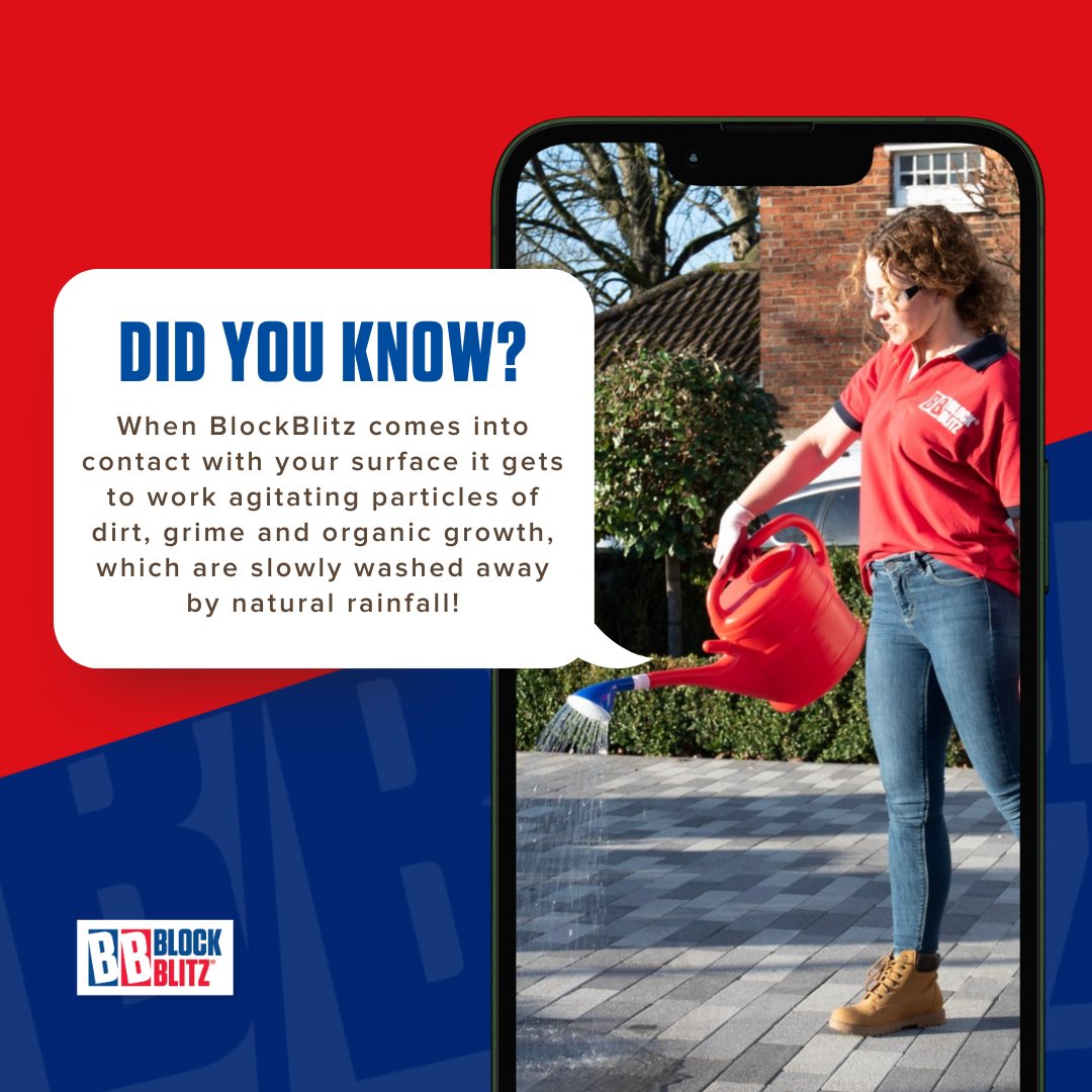 BlockBlitz's tweet image. We let nature do the dirty work!🌧

For 6-12 months after applying our Block Blitz Original, every time it rains the cleaning process continues to work, so you don't have to 🤩 

All you have to do is apply and walk away, it really is that easy!

🔗 blockblitz.co.uk