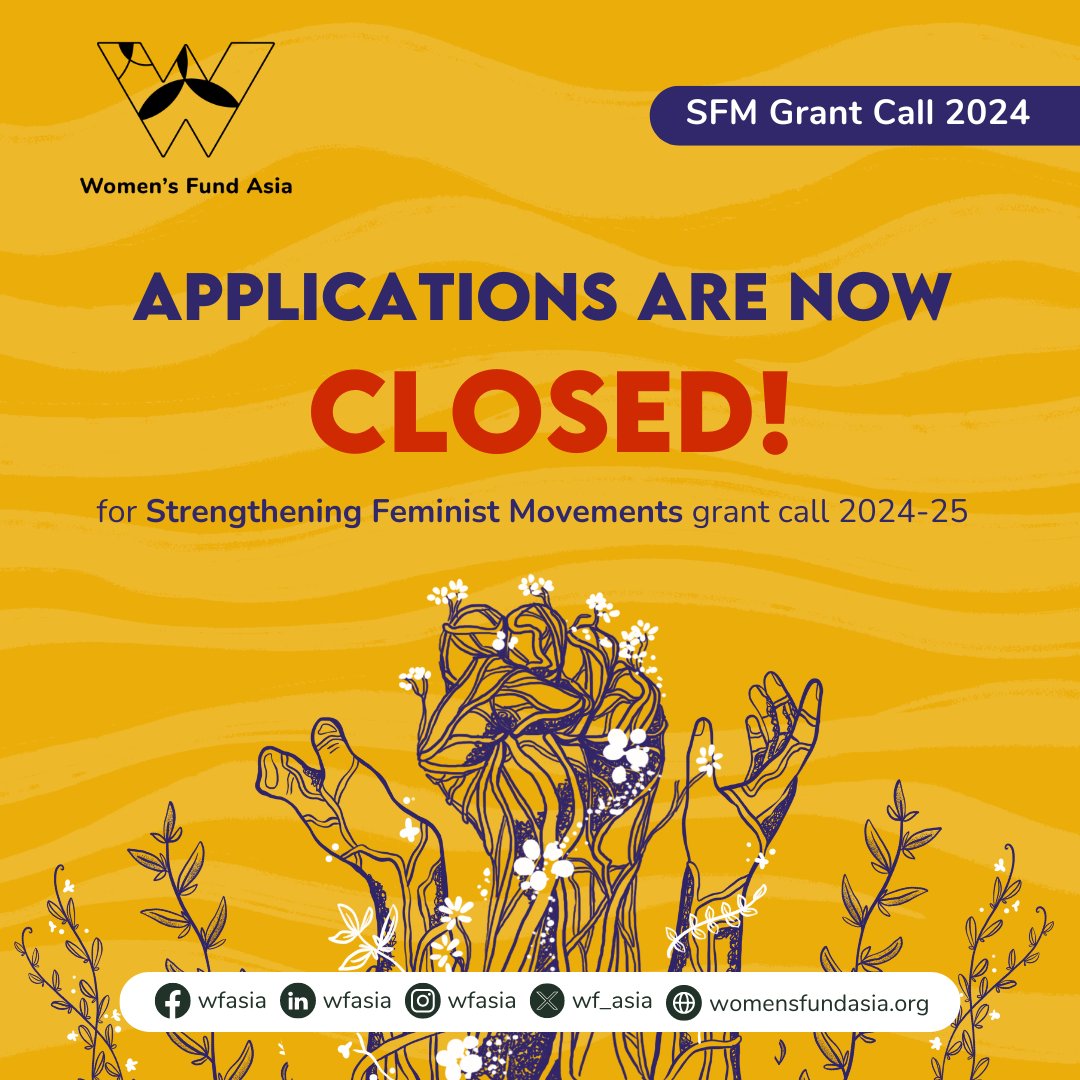 ⏰ Times up! Applications for the Strengthening Feminist Movements grant call for 2024-25 are now closed. Thank you for your interest and applications. 🎯 Stay tuned for updates on the selection process!