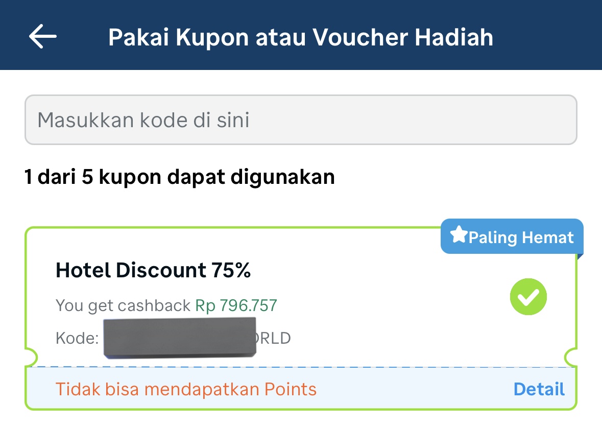 Staycation dapet discount sampe segini, harga Rp1 juta dapet cashback hampir Rp800 ribu. Konsepnya sedekah sih ini traveloka.

Yang hobi staycation dan liburan, ada yang mau tau caranya?