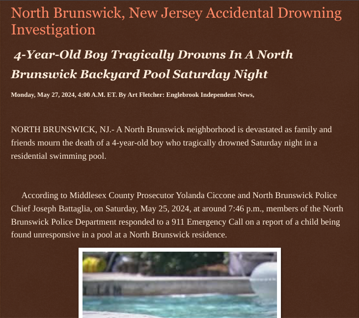 North Brunswick, New Jersey Accidental Drowning Investigation englebrookindependentnews.com/2024/05/27/nor… via @Englebrooknews #middlesexcountynj @northbrunswicknj #child #drowning #death #investigation @wireless_step @HRG_Media @LodiNJNews @Breaking911 @Breaking24_7 @Y6s8D8vmnCo394k @SAM002024