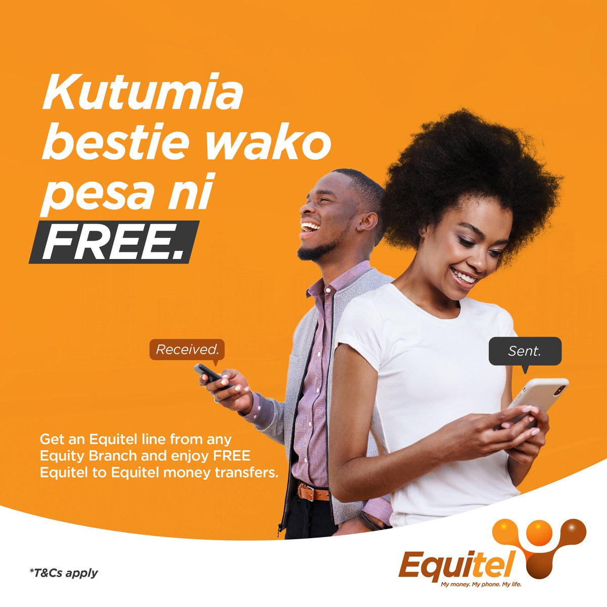 Tuma pesa bila stress from your Equity account to another Equity account for FREE kupitia line yako ya Equitel. Save some coins for a rainy day!​ #KutumaPesaNiFREENaEquity  #SavewithEquity