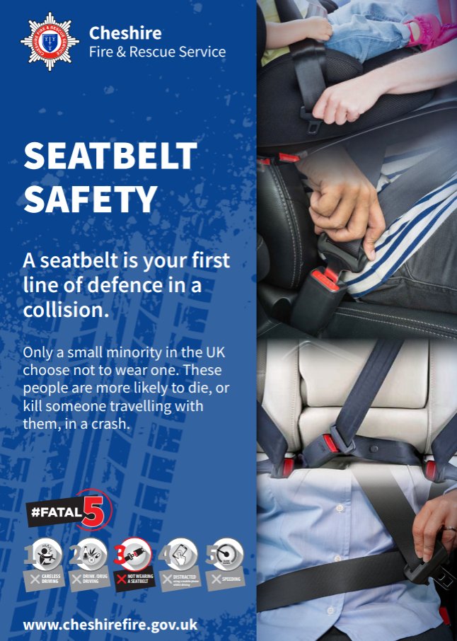 Seatbelts save lives. Research has shown that almost one in four people who died in road traffic collisions in the UK were not wearing a seatbelt. Secure your seatbelt and ensure moveable objects are secure to avoid them hitting the driver or passenger in the event of an impact.