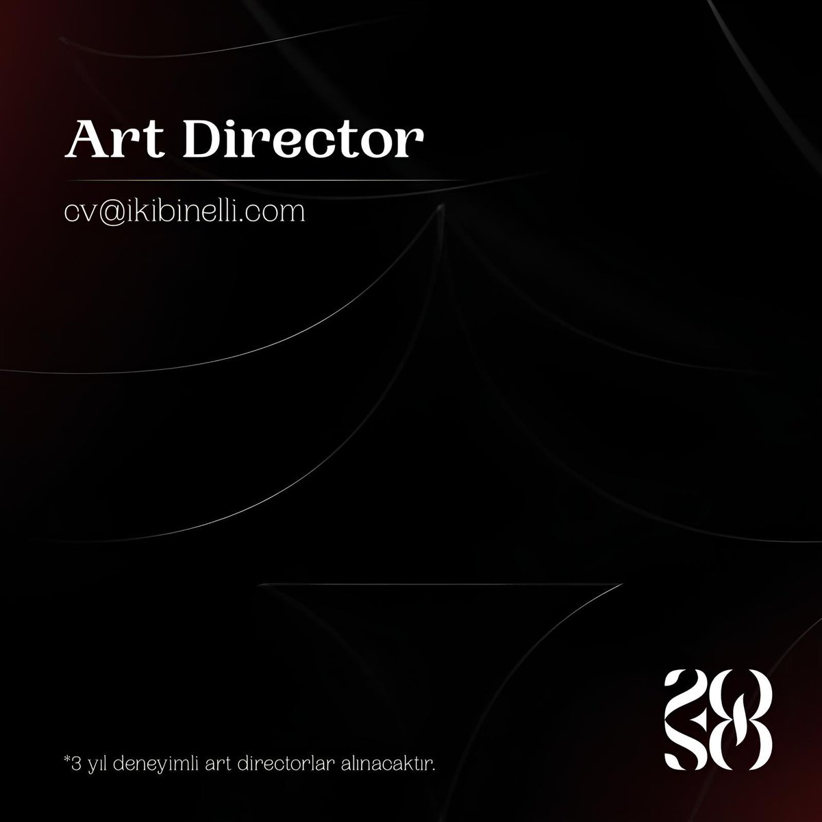 Art Director Aranıyor - 2050 Agency👇

3 yıl deneyimli art director takım arkadaşları arıyoruz.

📩 cv@ikibinelli.com adresine cv ve portfolyolarınızı gönderebilirsiniz.👈

#artdirector #ajansgiller #tasarımcı #grafiktasarım #reklamajansı