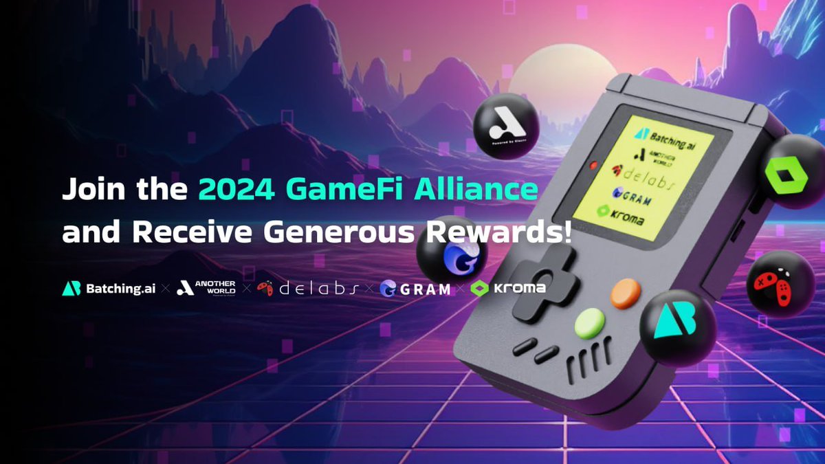 [GALXE Campaign: 2024 GameFi Alliance]

🚀 We are hosting the '2024 GameFi Alliance' GALXE Campaign with <a href="/delabsOfficial/">Delabs Games🐞</a> <a href="/kroma_network/">Kroma (🧩_🤖)</a> <a href="/gram_voyage/">GRAM Ecosystem 🐳🟦</a> <a href="/anotherworldgm/">Prev. Another World</a>
🌟 Join the campaign now and receive over $4,000 in rewards!

#Batching #AI #Airdrop

▶️ app.galxe.com/quest/DC6vmvJH…