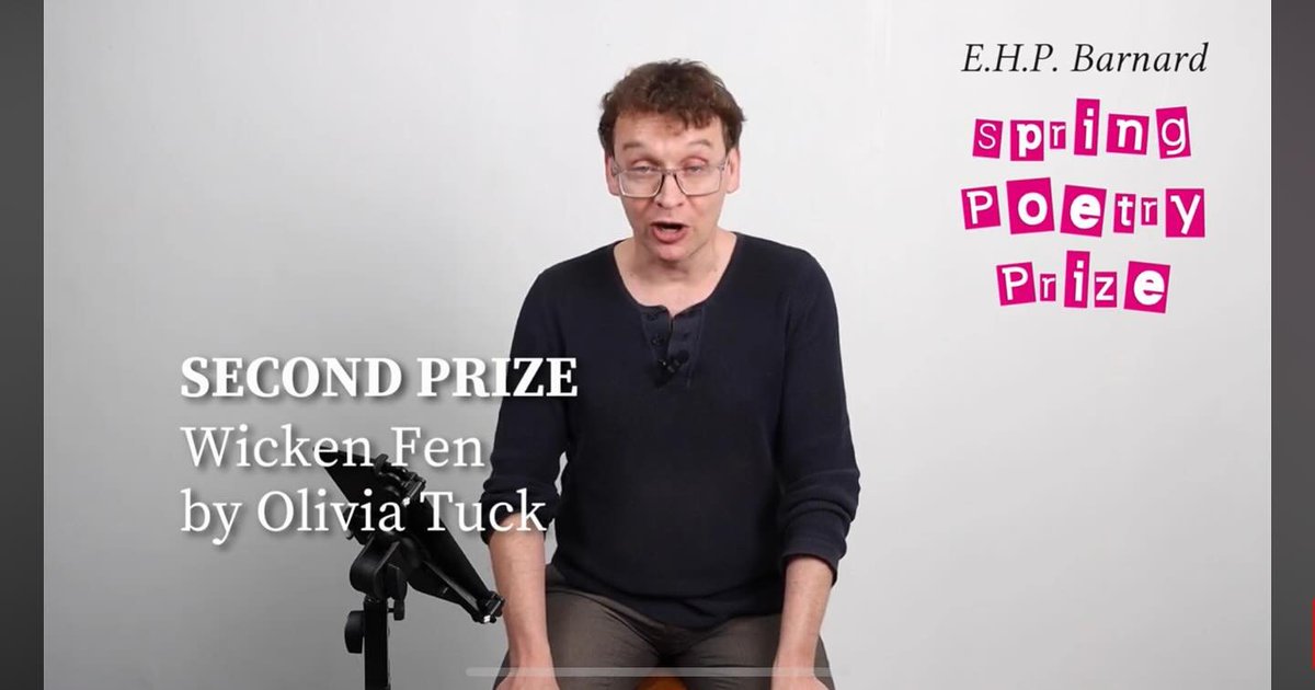 I came second in the E.H.P. Barnard Prize with my poem 'Wicken Fen'! Thanks to organiser @TFNeill and wonderful judge @ruthbeddow, and congrats to the other winning and commended poets. Read the poems, and see a gorgeous film of the first-prize poem, here. tomneill.ltd/the-e-h-p-barn…