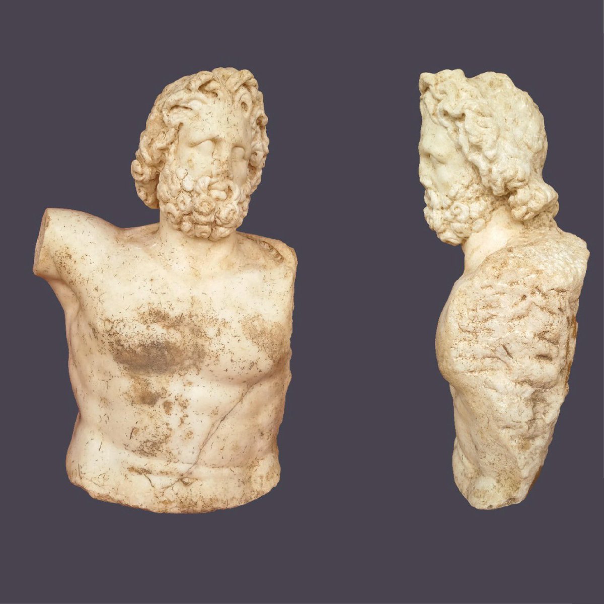 bpthaber's tweet photo. Antalya Aspendos Antik Kenti'nde Roma dönemine ait Zeus ve Aphrodite'nin 2 bin yıllık heykeli bulundu. https://t.co/IwhbVCEffm