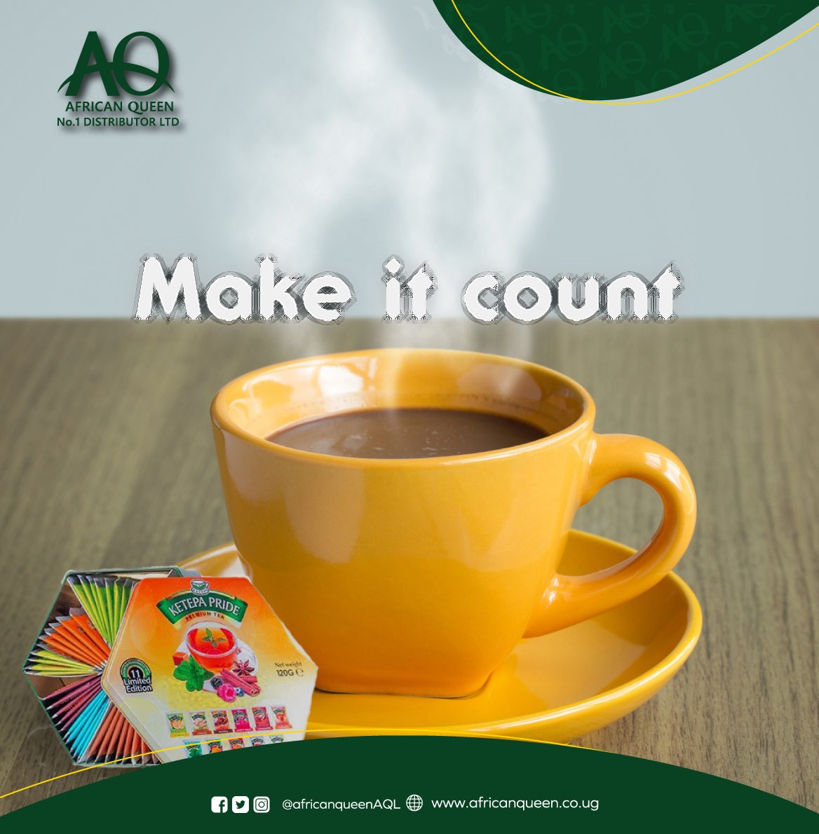 AQNo1Distrib's tweet photo. This week, make it count. 

#YourNo1Distributor 
#YourDistributionPartner https://t.co/o1uS1mM4nz