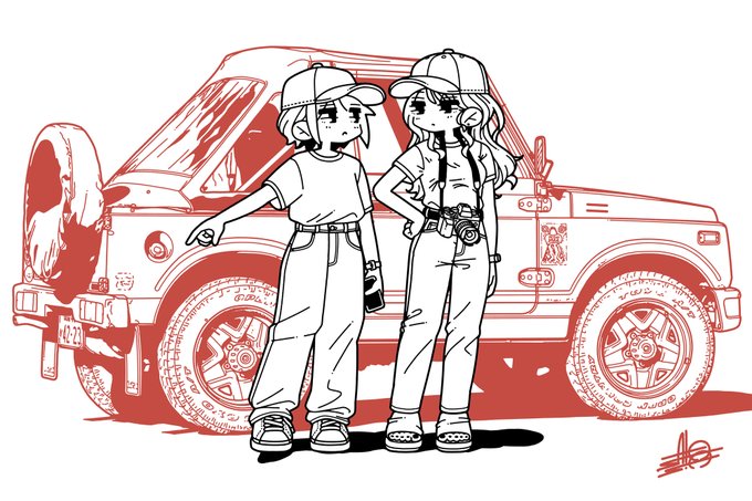 「car multiple girls」 illustration images(Latest)
