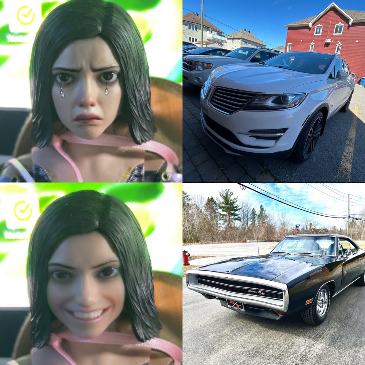 Alita knows what is a good car . 😬✌️❤️ #AlitaArmy #HotToysAlita #AlitaMeme #Charger #1970 #ClassicCars #AlitaSequels