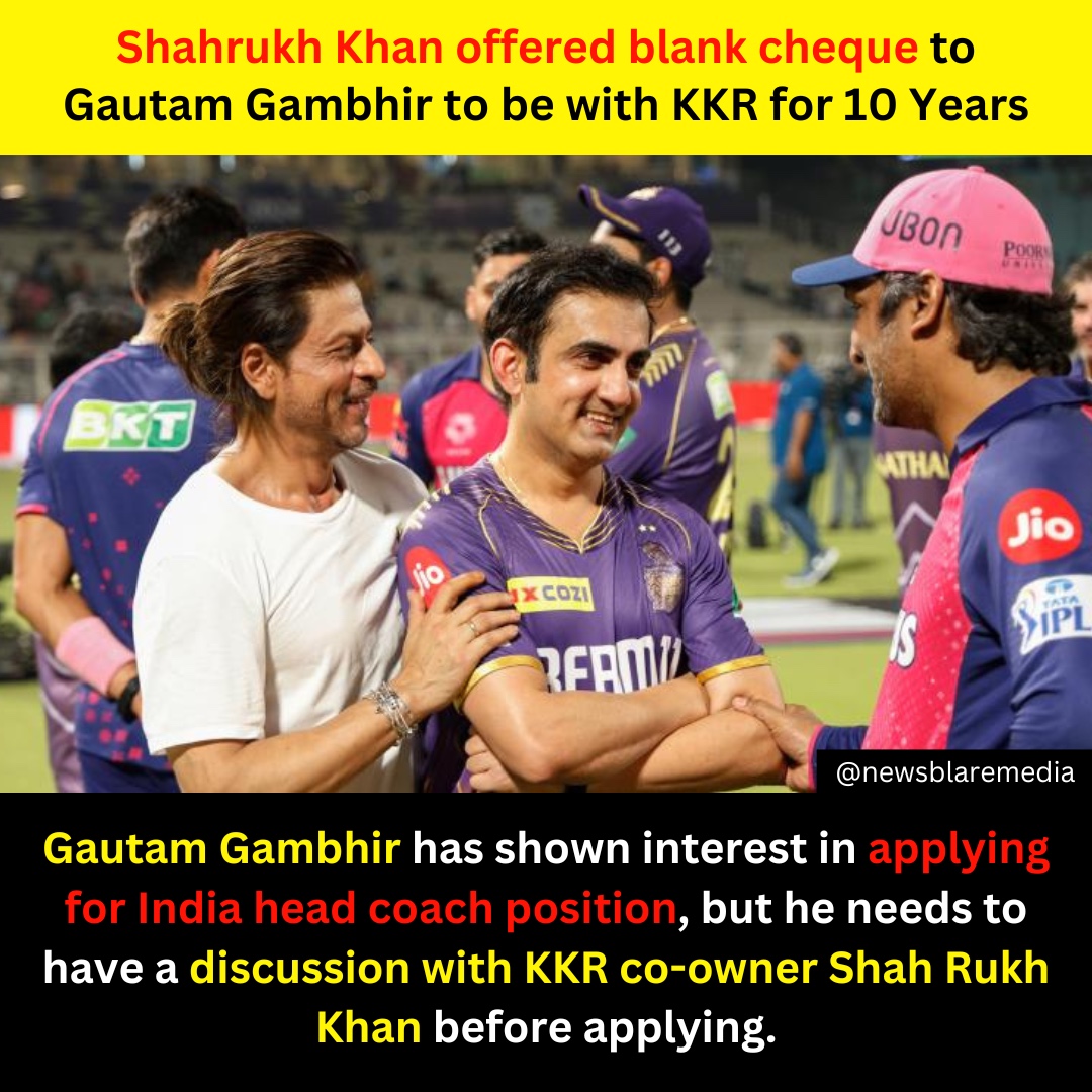 Gautam Gambhir offered blank cheque by Shah Rukh Khan to be with KKR for 10 years but India coach role appealing.
#GautamGambhir #sharukhkhan #KolkataKnightRiders #ipl #ipl2024 #cricket #sports #sportnews #trendingnews #viralnews #virals