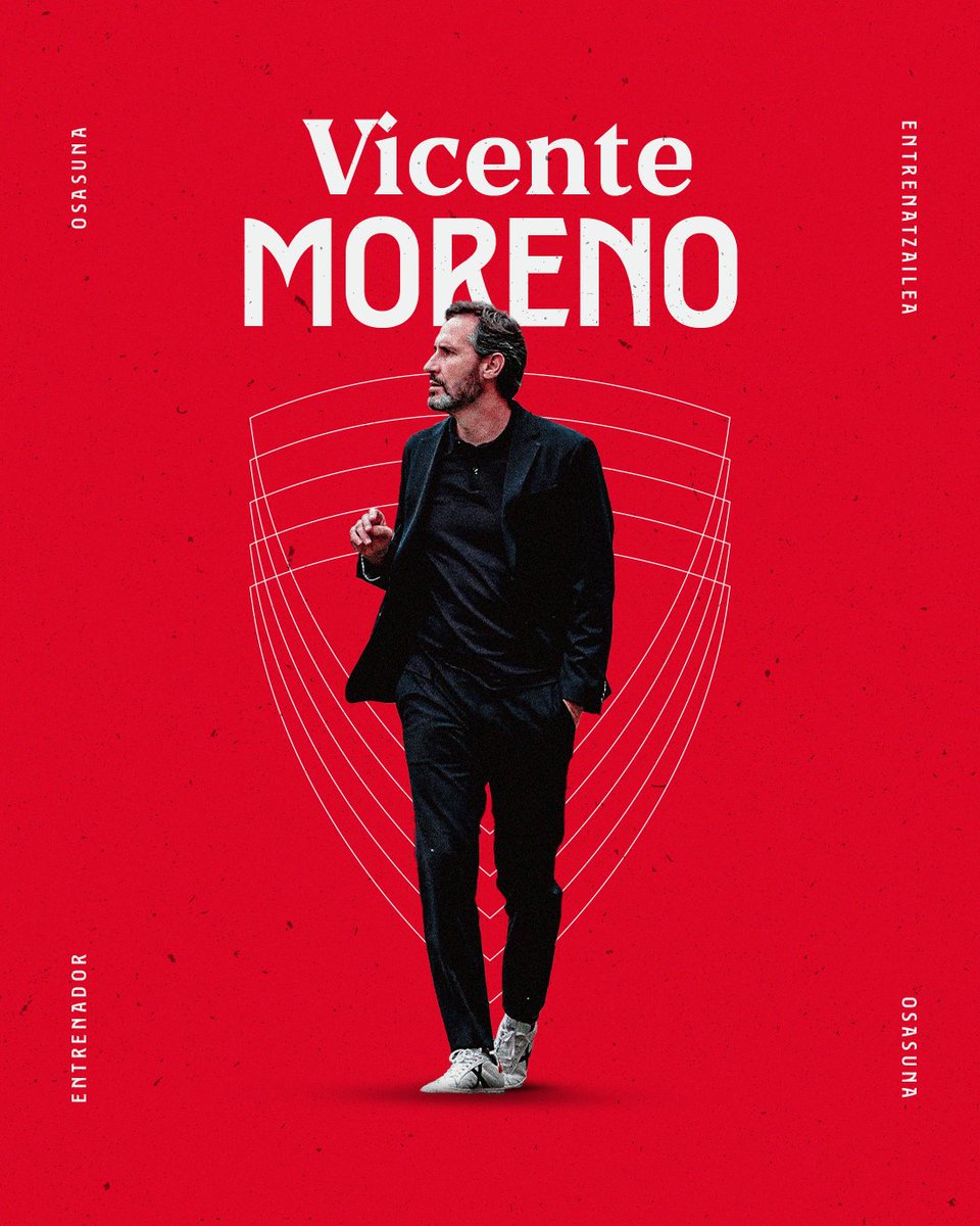 COMUNICADO OFICIAL | Vicente Moreno, nuevo entrenador de Osasuna. ▶️ buff.ly/3wSWS2A #BienvenidoVicente #OngiEtorriVicente #WelcomeVicente