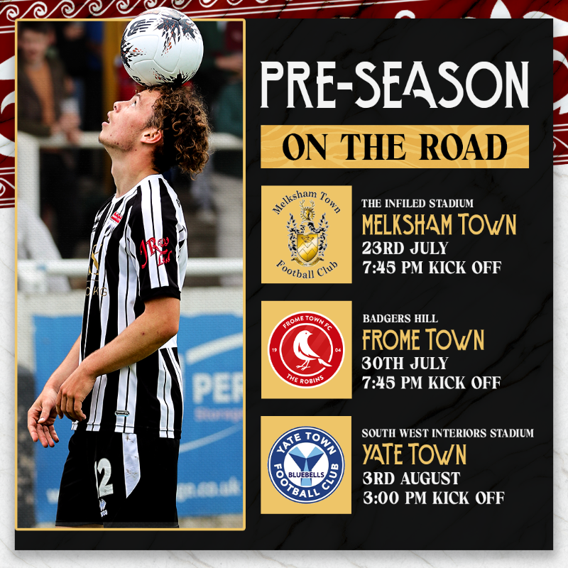 BathCity_FC's tweet photo. ๐ค We're delighted to confirm three dates for our pre-season calendar.
Keep your eyes peeled for some exciting clashes at Twerton Park ๐
โซ๏ธโช๏ธ #Romans