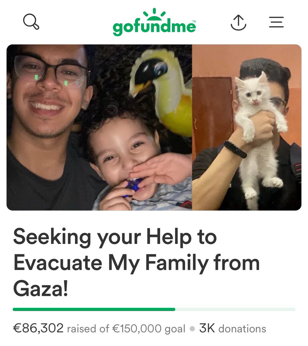 Please continue donating and supporting Dr. Yousef so he can evacuate his family out of Gaza!! He is a little over half-way to reaching his goal!! gofund.me/9b5e83dd