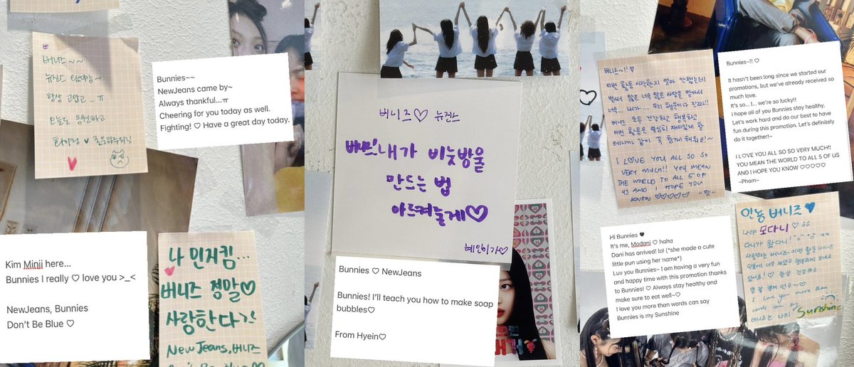 All the girls visiting the fancafe and leaving a note for bunnies 🥹