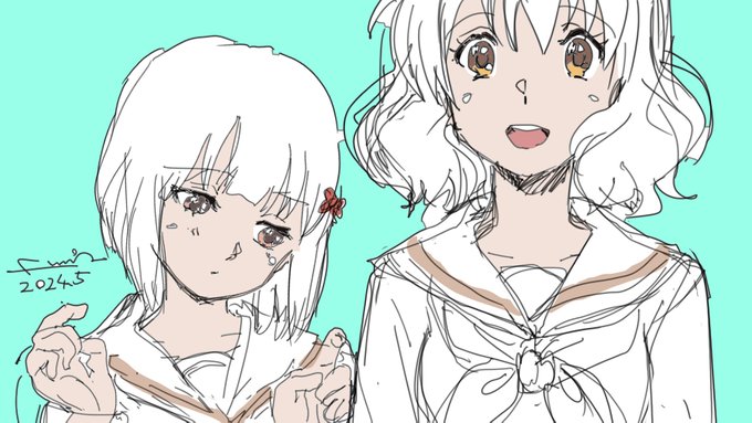 「2girls serafuku」 illustration images(Latest)